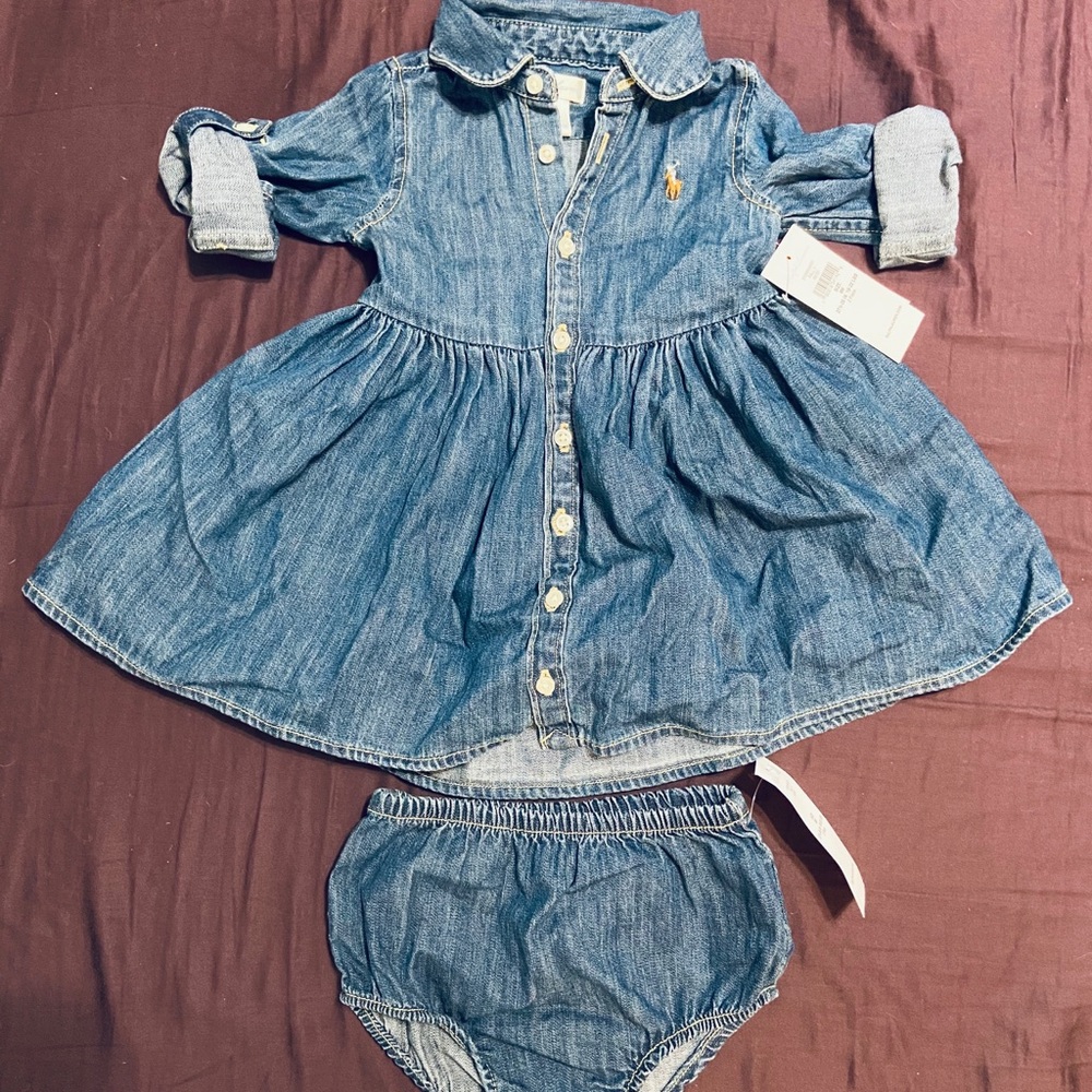 Ralph Lauren NWT denim shirt dress! 9 months! Polo